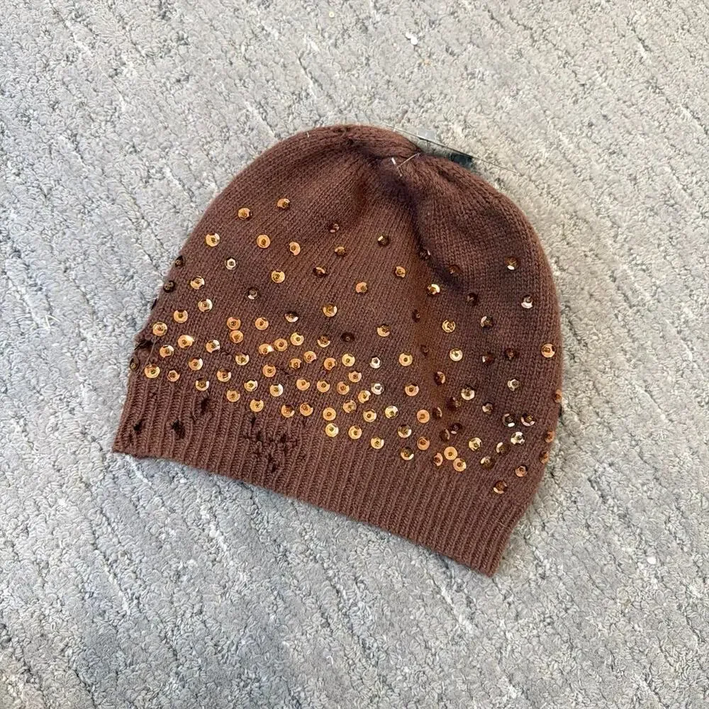 The cutest brown copper sequin beanie- vintage y2k NWT